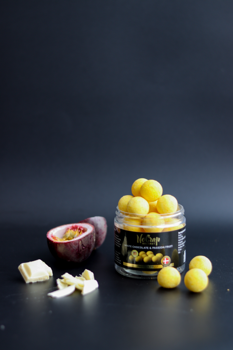 NoCrap Hvide Chokolade kugler med Passionsfrugtcreme